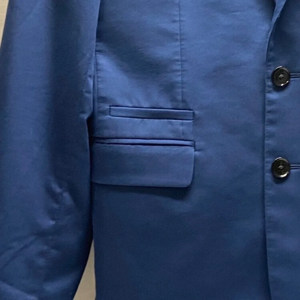 Express Blazer Suit Jacket Men's Medium Navy Blue 2 Button Slim Fit Top Coat EUC